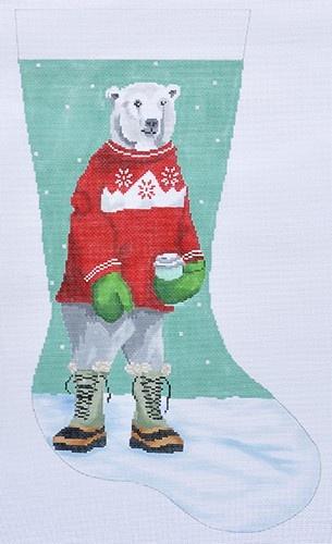 Polar Bear with Red Sweater Painted Canvas Scott Church Creative - 1
