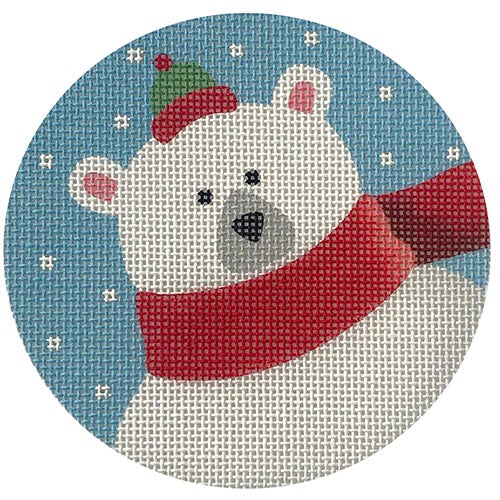 Polar Bear with Tiny Hat Painted Canvas Pepperberry Designs - 1