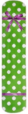 Polka Dot & Bow Eyeglasses Case Green Painted Canvas Kirk & Bradley
