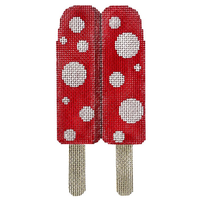 Polka Dot Popsicle Red & White Painted Canvas Kathy Schenkel Designs - 1