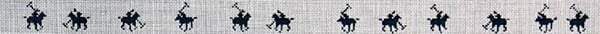 Polo Belt - Diagonal View - Navy Horses Painted Canvas The Meredith Collection