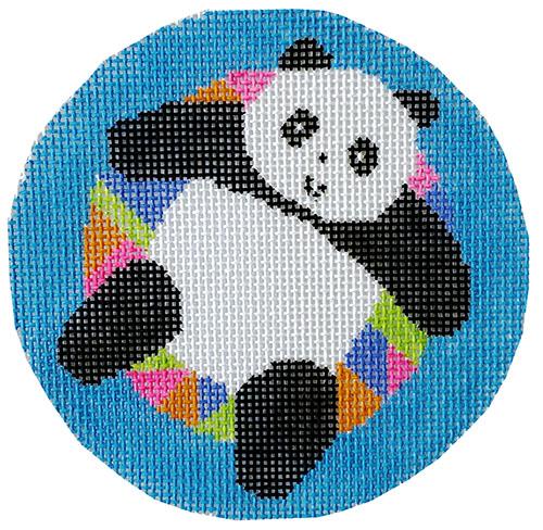 Pool Party Panda Painted Canvas Vallerie Needlepoint Gallery - 1