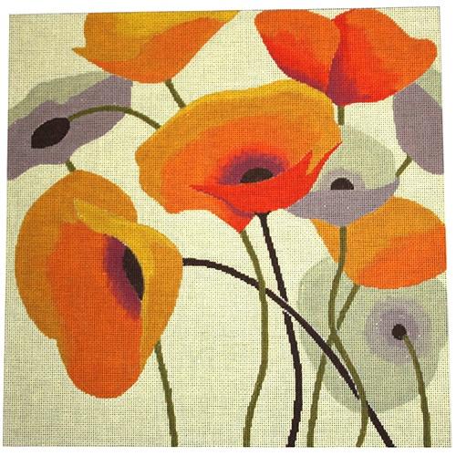 Poppies Painted Canvas A Stitch in Time - 1