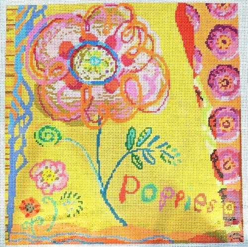 Poppies Painted Canvas Birds of a Feather - 1
