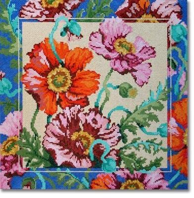 Poppies Painted Canvas CBK Needlepoint Collections - 1