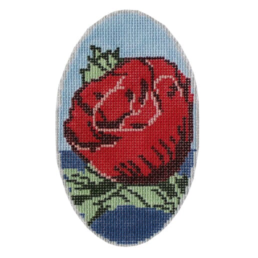 Poppy Oval Painted Canvas Atlantic Blue Canvas - 1