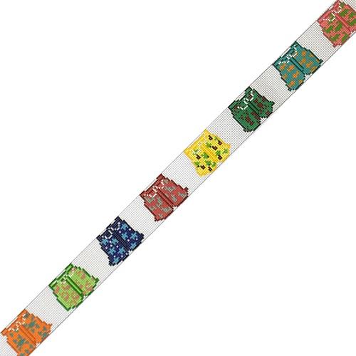Preppy Swim Trunks Belt Painted Canvas The Meredith Collection - 1