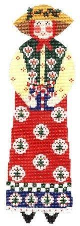 Present Garden Lady Ornament Painted Canvas Cooper Oaks Design - 1