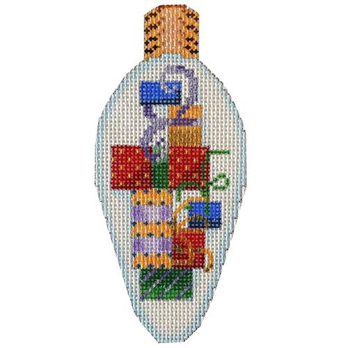 Presents Dots Stripes Light Bulb Painted Canvas Associated Talents - 1
