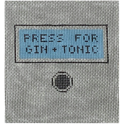 Press for Gin and Tonic Painted Canvas SilverStitch Needlepoint - 1