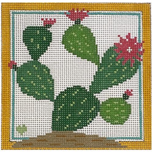 Prickly Pear Cactus Painted Canvas Danji Designs