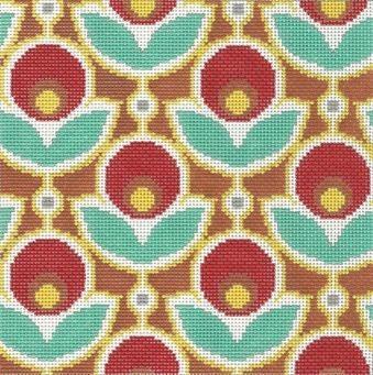 Primrose Poppy Painted Canvas Cooper Oaks Design - 1