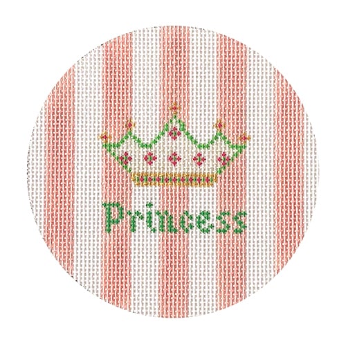 Princess Round on Stripes Painted Canvas Kangaroo Paw Designs - 1