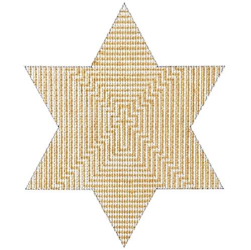 Promise Star Gold Star of David Painted Canvas Whimsy & Grace - 1