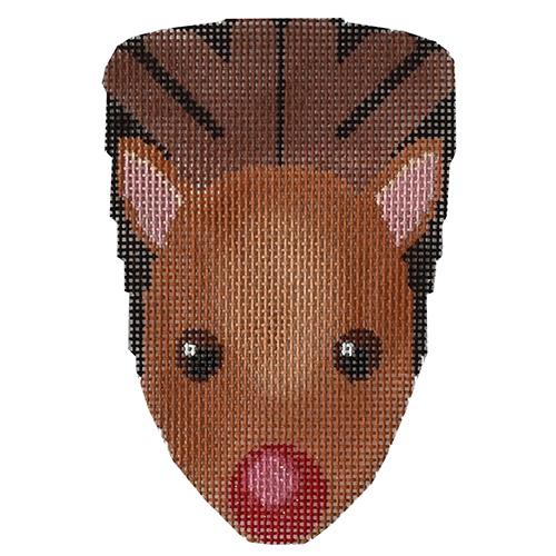 Pudgy Rudolph Ornament Painted Canvas Labors of Love Needlepoint