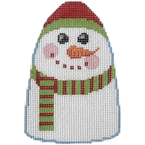 Pudgy Snowman Ornament Painted Canvas Labors of Love Needlepoint - 1