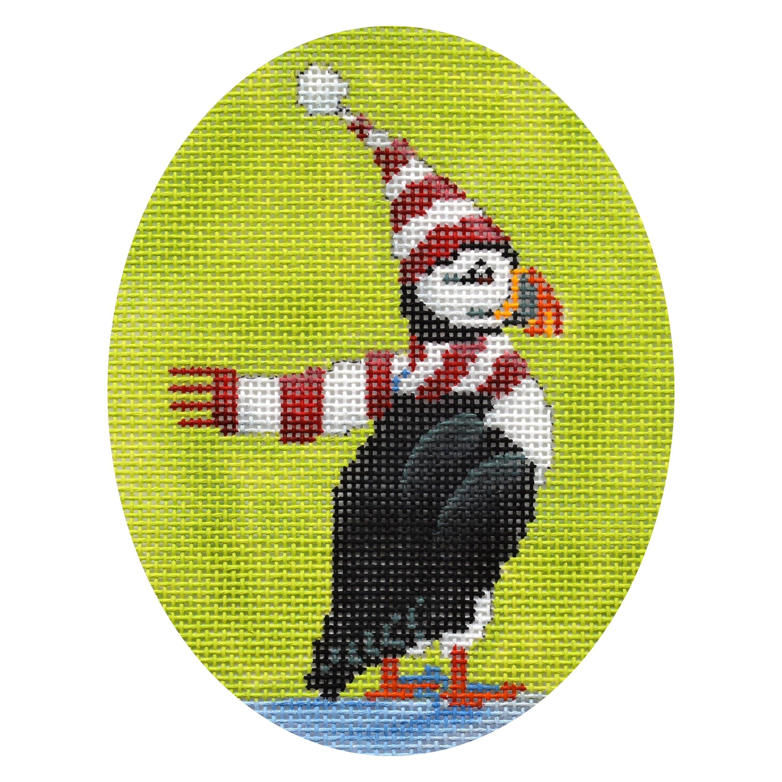 Puffin Oval Painted Canvas Scott Church Creative - 1