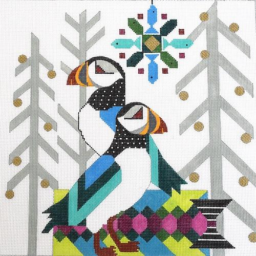 Puffins Painted Canvas Melissa Prince Designs