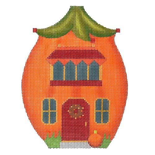 Pumpkin House Red Door #2 Painted Canvas Melissa Shirley Designs - 1