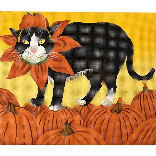Pumpkin Scooter Painted Canvas Cooper Oaks Design - 1