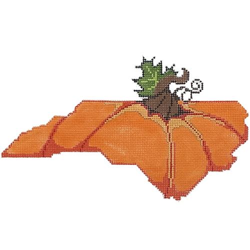 Pumpkin State Shaped NC Painted Canvas The Meredith Collection - 1