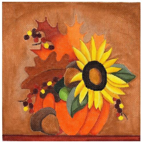 Pumpkin Sunflower Floral Painted Canvas Raymond Crawford Designs 