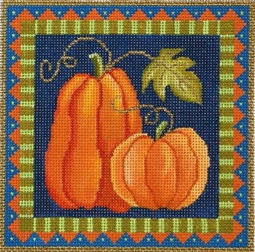 Pumpkins Painted Canvas Vallerie Needlepoint Gallery - 1