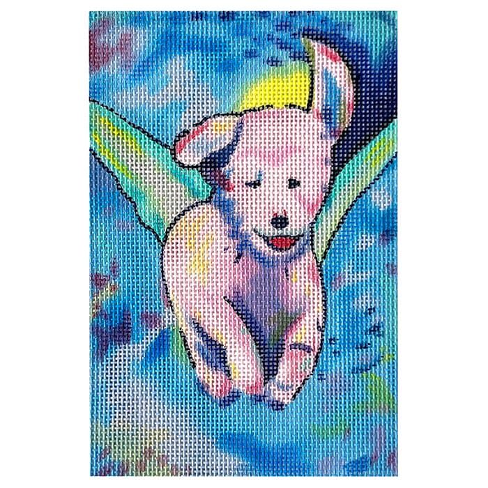 Puppy Angel Painted Canvas Walker's Needlepoint