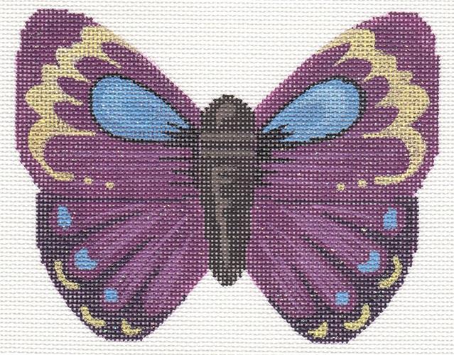 Purple Butterfly Painted Canvas Labors of Love Needlepoint - 1