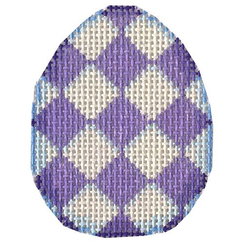Purple Harlequin Mini Egg Painted Canvas Associated Talents - 1