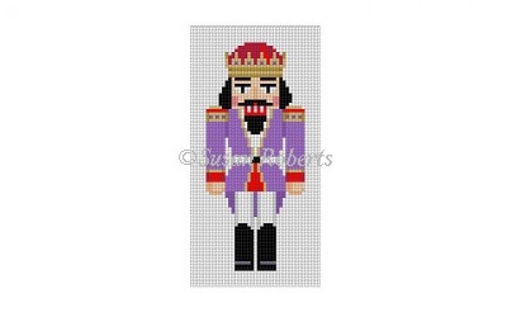 Purple King Nutcracker Ornament Painted Canvas Susan Roberts Needlepoint Designs Inc. - 1
