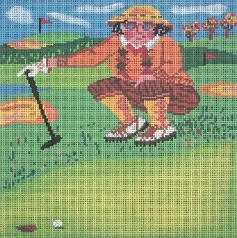 Putting for Birdie Painted Canvas Cooper Oaks Design - 1