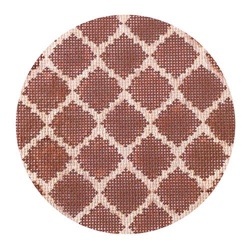 Quatrefoils Brown on Tan Painted Canvas Kate Dickerson Needlepoint Collections - 1
