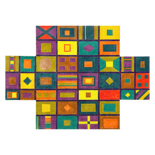 Quilt Brick Cover on 13 Painted Canvas Zecca 