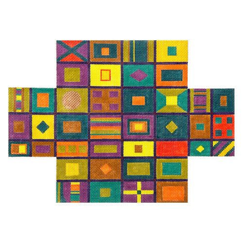 Quilt Brick Cover on 13 Painted Canvas Zecca - 1