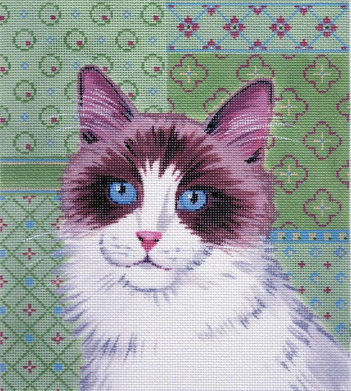 Ragdoll Cat Painted Canvas Labors of Love Needlepoint