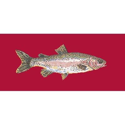 Rainbow Trout Needlepoint Kit Kits Elizabeth Bradley Design Bright Red 