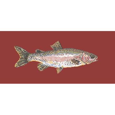 Rainbow Trout Needlepoint Kit Kits Elizabeth Bradley Design Dark Red 