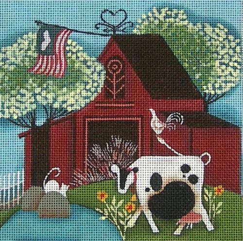 Red Barn Painted Canvas Ewe & Eye