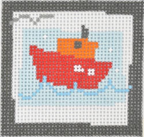 Red Boat Painted Canvas Pippin - 1