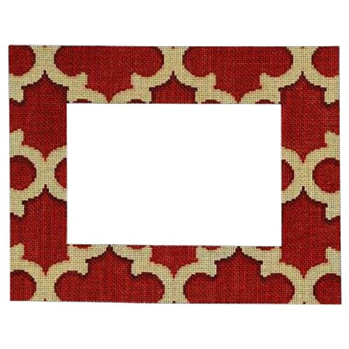 Red Camel Quatrefoil Frame Painted Canvas Associated Talents - 1