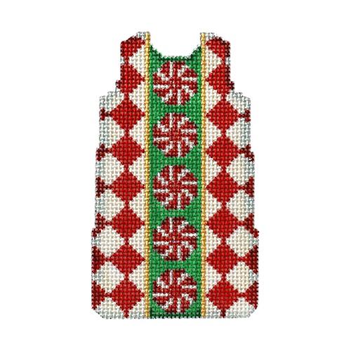 Red Candies Mini Shift Painted Canvas Two Sisters Needlepoint - 1