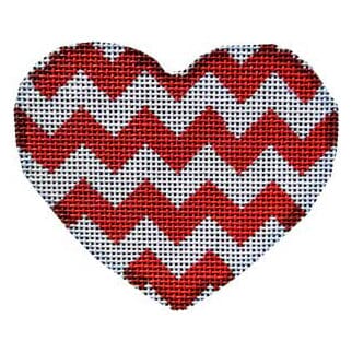 Red Chevron Heart Painted Canvas Associated Talents - 1