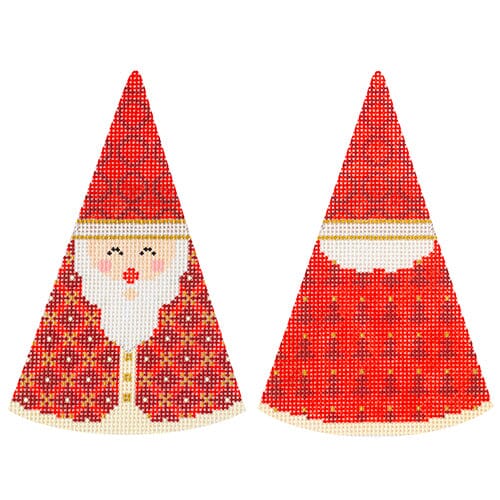 Red Circles Hat Santa Cone Printed Canvas Kirk & Bradley