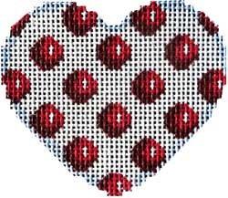 Red Coin Dot Mini Heart Painted Canvas Associated Talents - 1