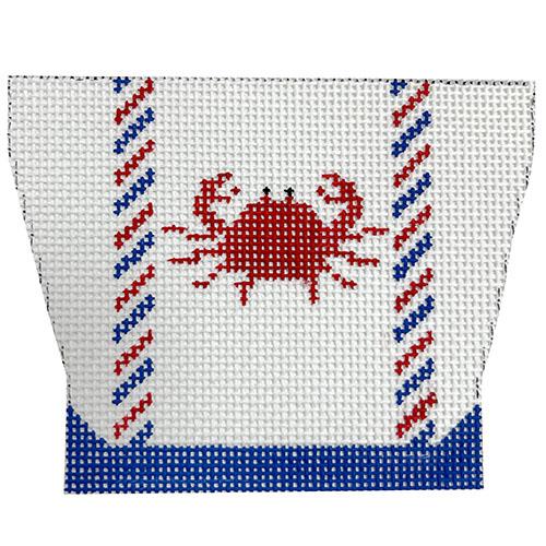 Red Crab Mini Tote Bag Painted Canvas Vallerie Needlepoint Gallery - 1