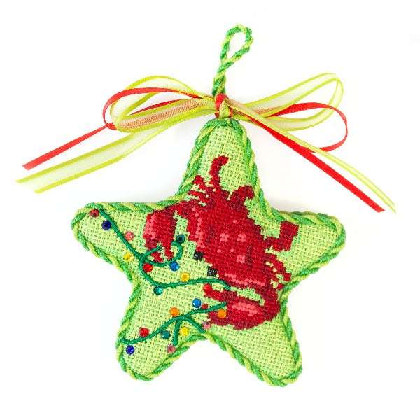 Red Crab with Christmas Lights Starfish Ornament Kit Kits Associated Talents - 1