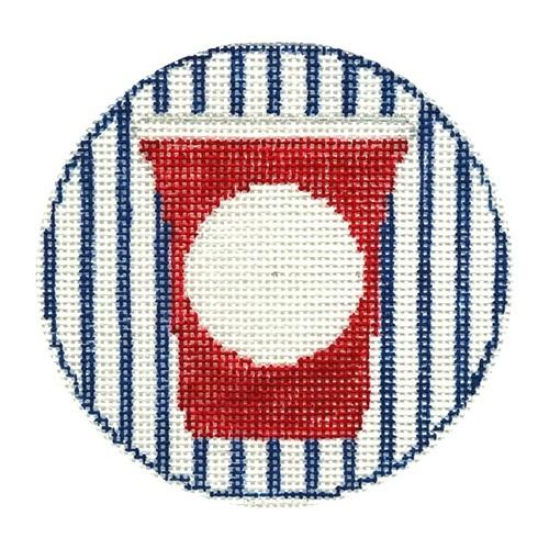 Red Cup Ornament Painted Canvas Rachel Donley - 1