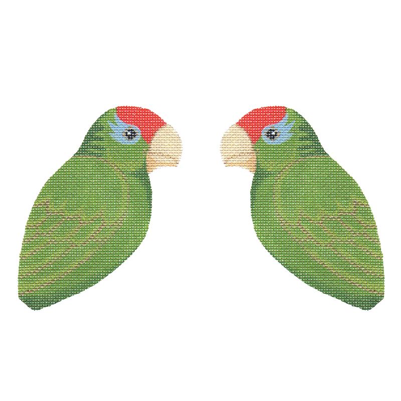 Red Headed Amazon Painted Canvas Labors of Love Needlepoint
