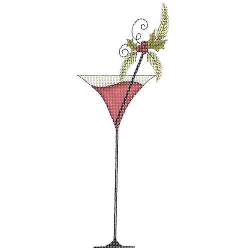 Red Holiday Cocktail Painted Canvas & More - 1